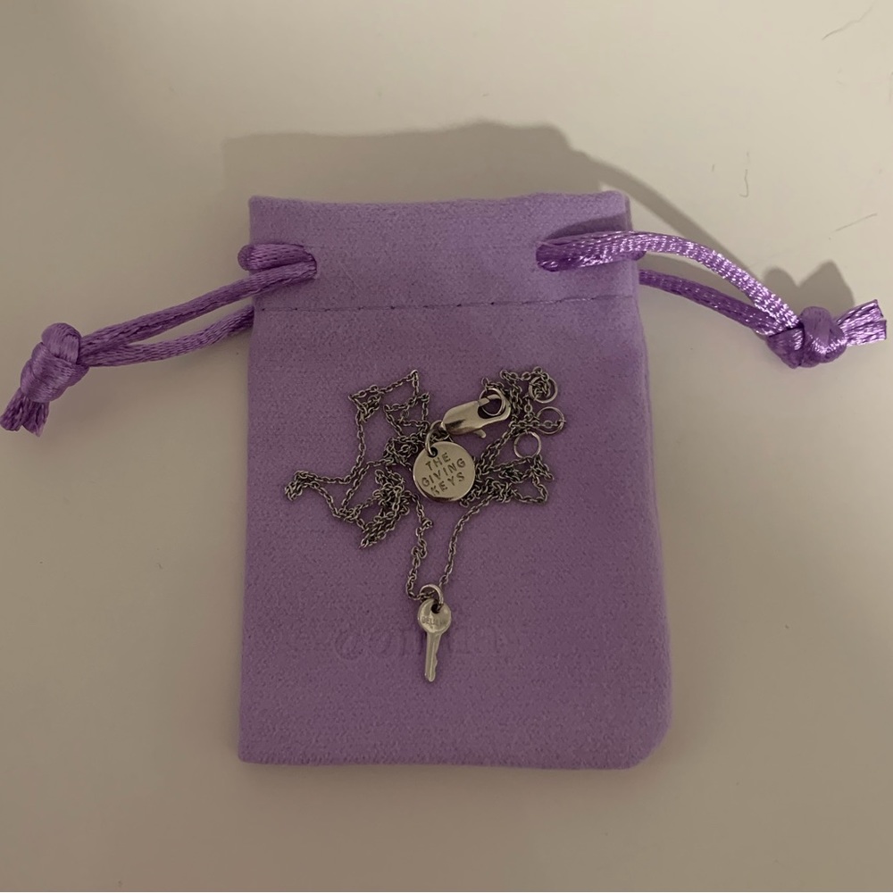 The Giving Keys Silver “Believe” Mini Key Necklace